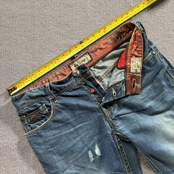 Remetee Rampart Distressed Mens Jeans Y2K‎ 38x34 Button Fly Straight Fit - Picture 9 of 10